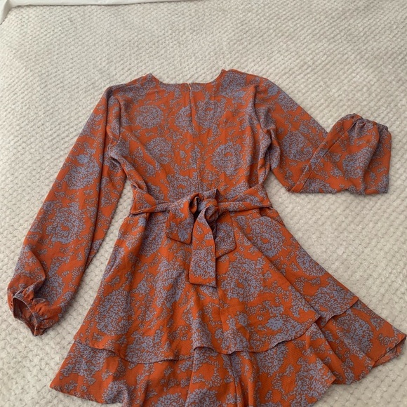 Rust and Blue Floral Romper - Picture 4 of 6